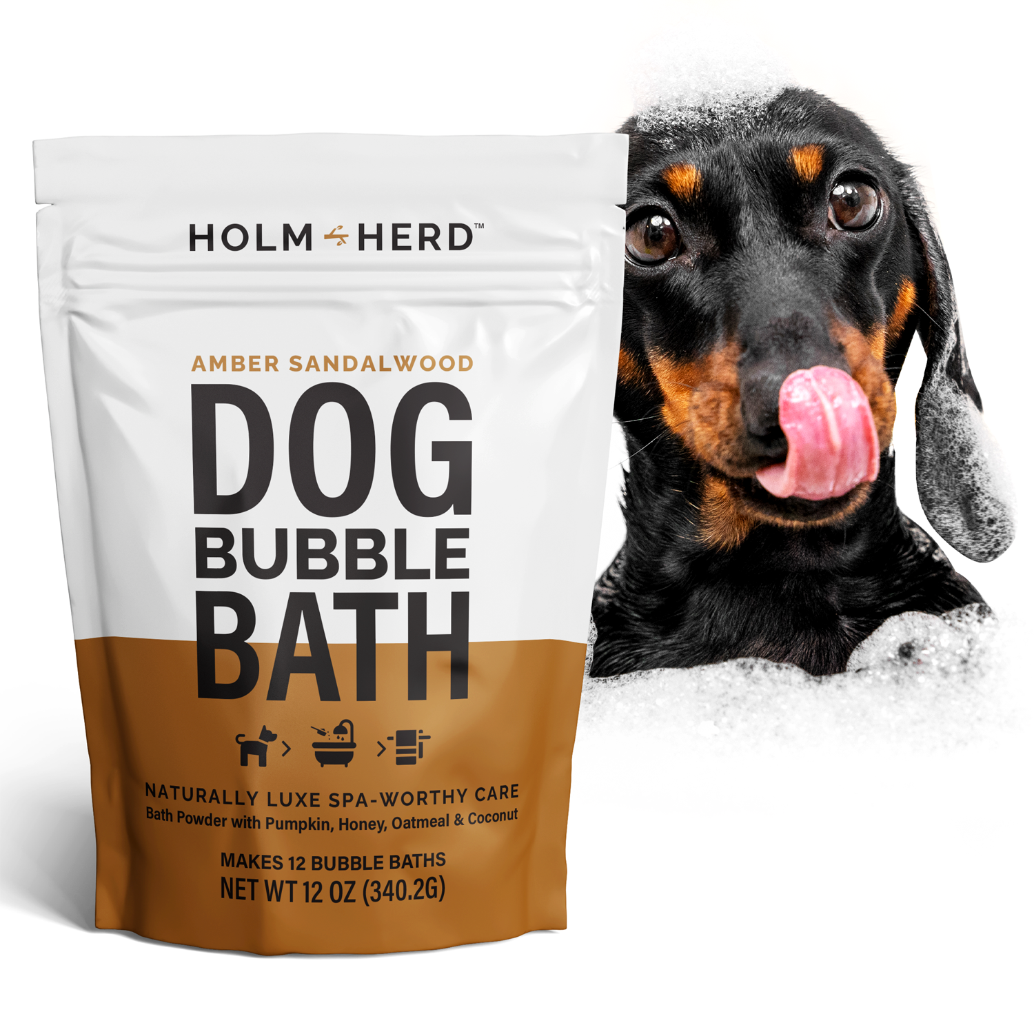 AMBER SANDALWOOD DOG BUBBLE BATH POWDER