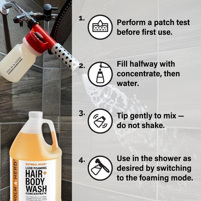 Oatmeal Honey Luxe Foaming Hair and Body Wash Concentrate