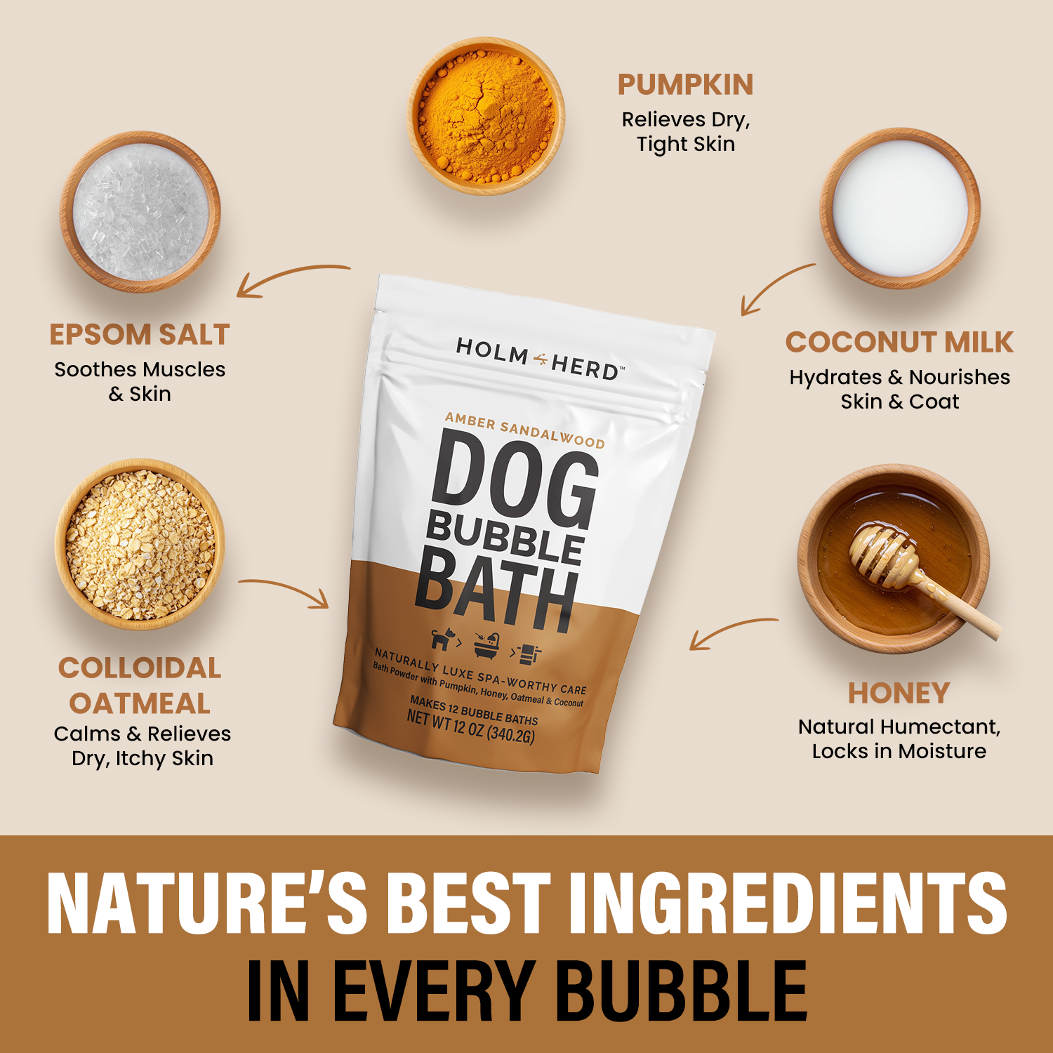 OATMEAL HONEY LUXE DOG BUBBLE BATH POWDER