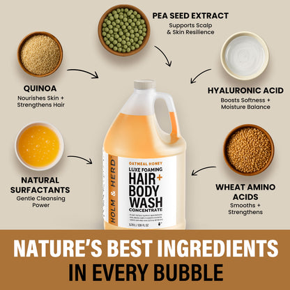 Oatmeal Honey Luxe Foaming Hair and Body Wash Concentrate