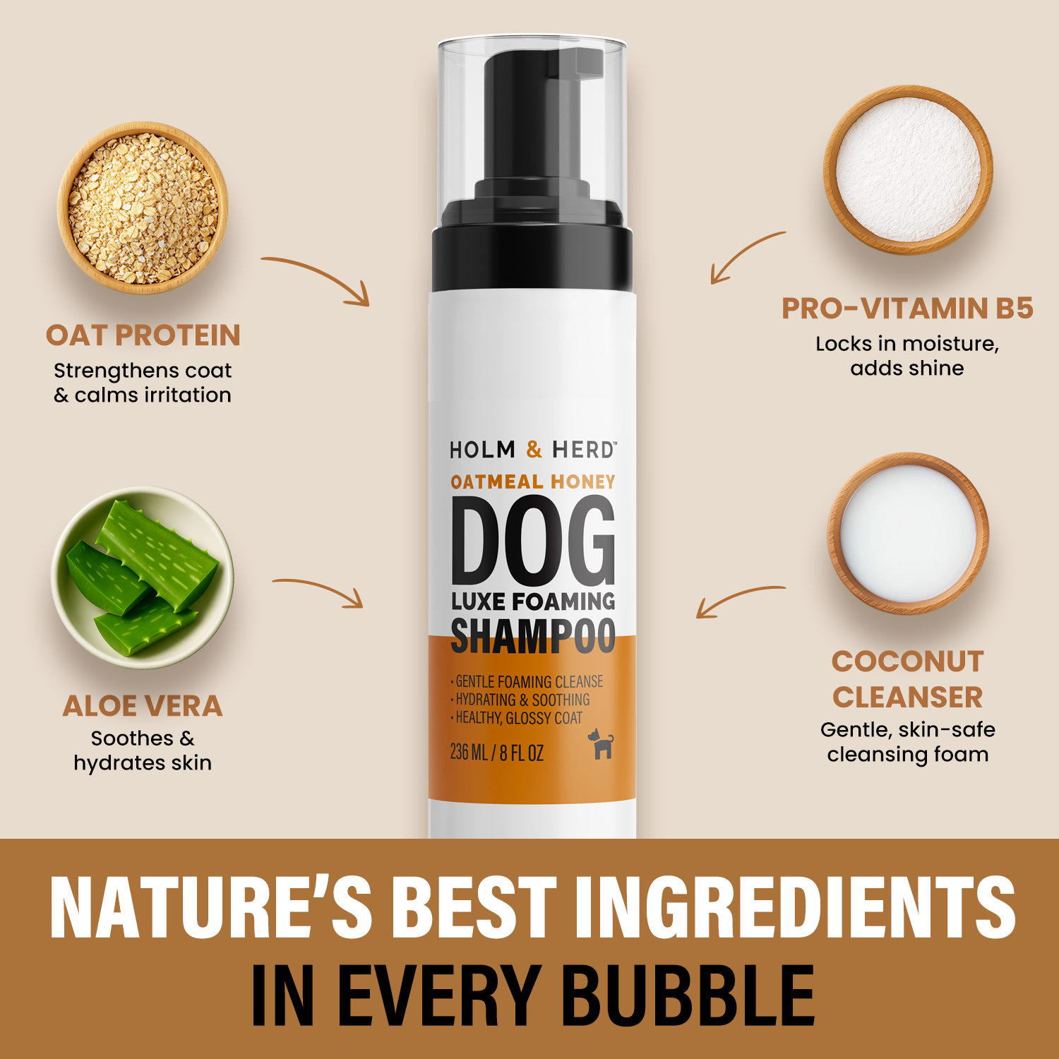 OATMEAL HONEY LUXE DOG FOAMING SHAMPOO