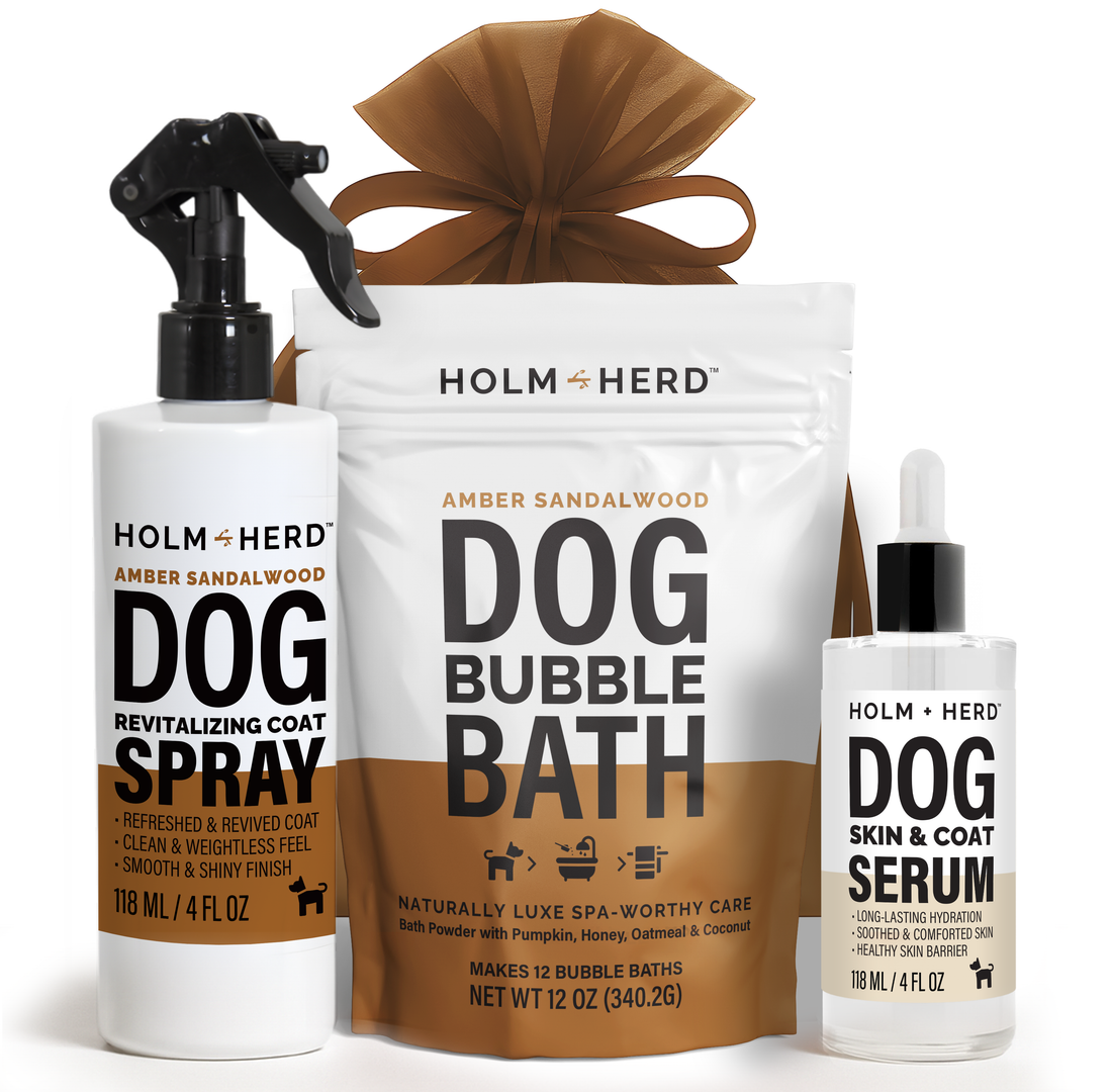 AMBER SANDALWOOD LUXE DOG CARE GIFT BUNDLE