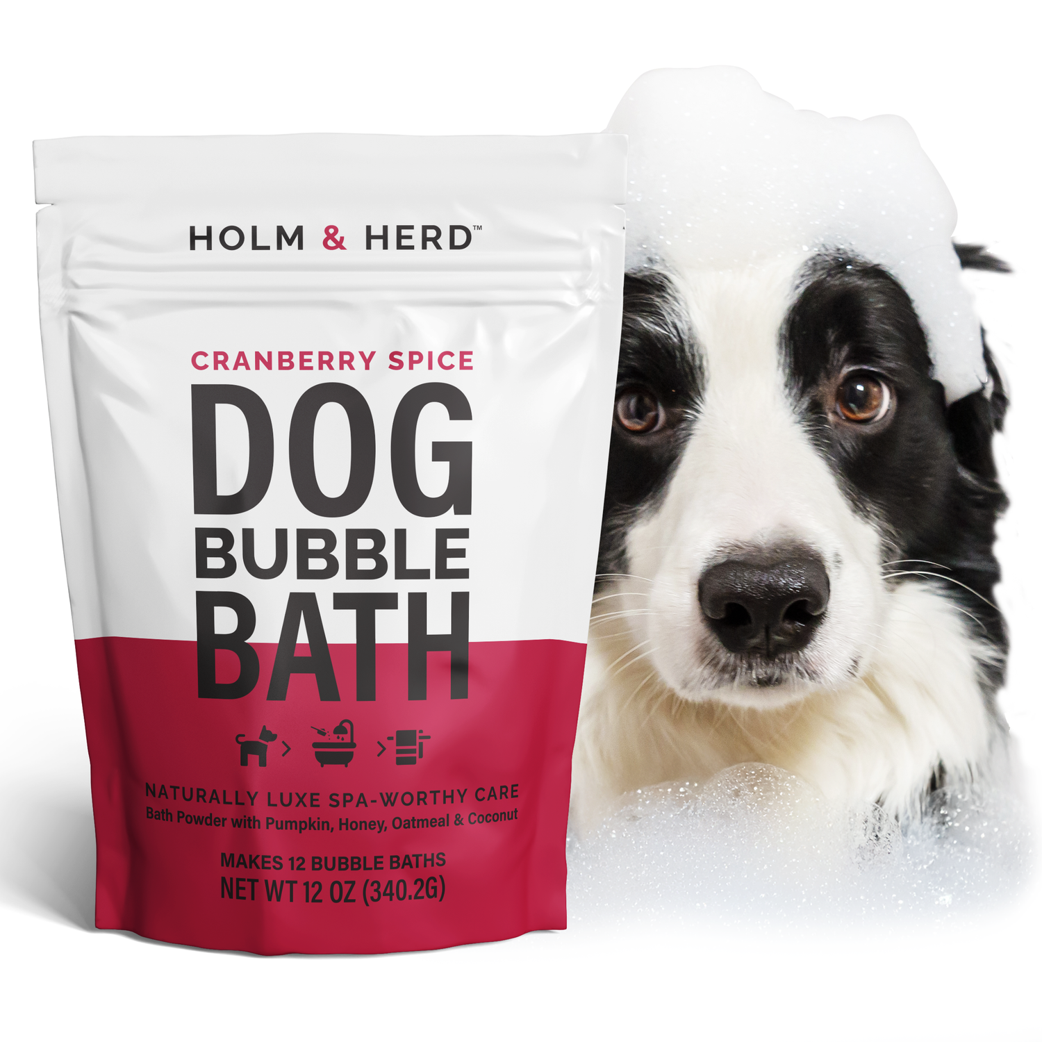 CRANBERRY SPICE LUXE DOG BUBBLE BATH POWDER