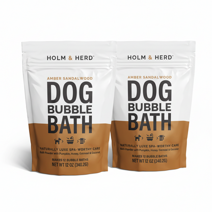 AMBER SANDALWOOD LUXE DOG BUBBLE BATH POWDER