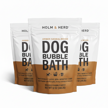 AMBER SANDALWOOD LUXE DOG BUBBLE BATH POWDER