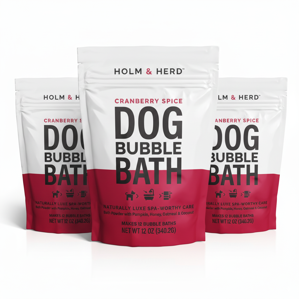CRANBERRY SPICE LUXE DOG BUBBLE BATH POWDER