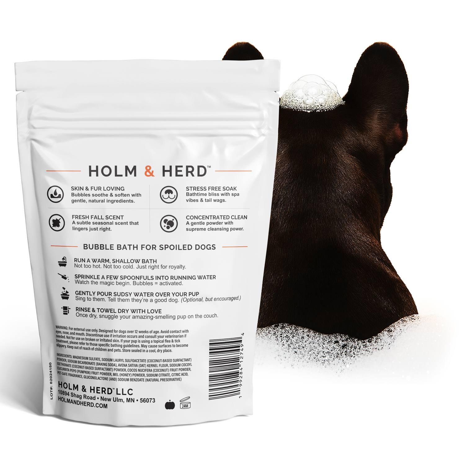 PUMPKIN SPICE LUXE DOG BUBBLE BATH POWDER